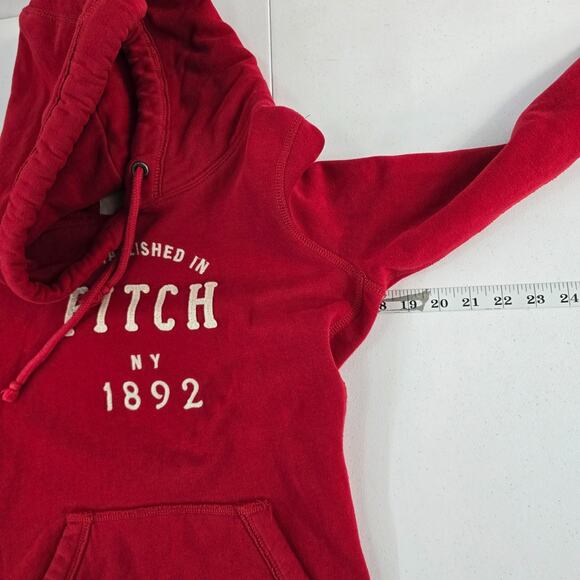 VTG Abercrombie sweater hoodie womens M pocket red 7034 - Picture 3 of 8